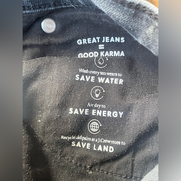 J. Crew Point Sur Charcoal Wash Black Shoreditch Straight Jeans Women's Size 27P - Picture 7 of 10